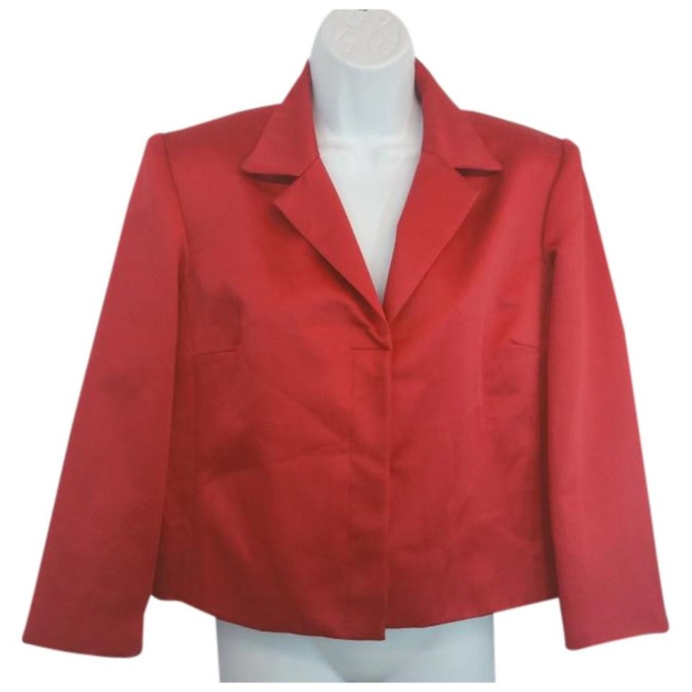 Hannah Hardy Red Satin Blazer Jacket 10